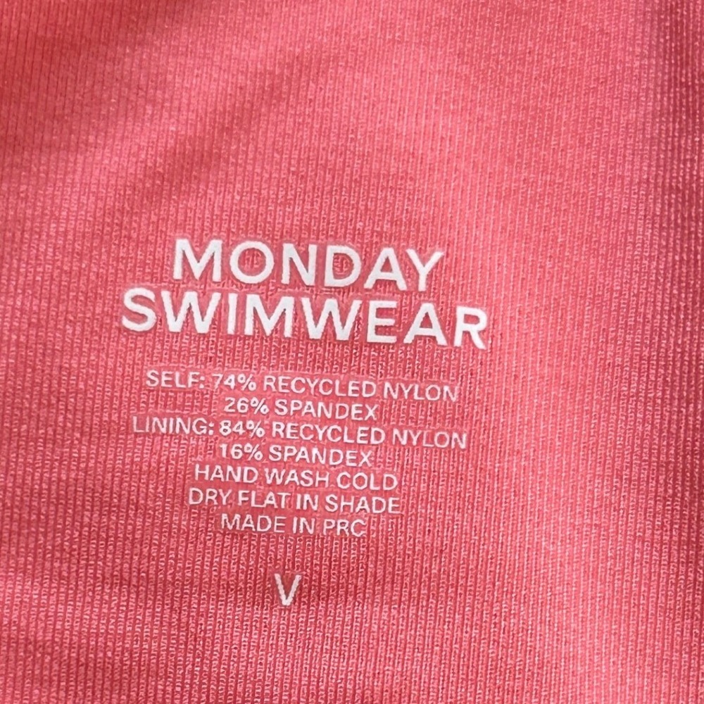 Monday Swimwear Coral Capri Top and Byron Crinkle Mid-rise Cheeky Bikini NWT - V - Picture 7 of 7